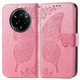 Чохол-книжка з малюнком UniCase Butterfly Pattern для Realme 14 Pro Plus - Pink - зображення 2