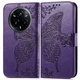 Чохол-книжка з малюнком UniCase Butterfly Pattern для Realme 14 Pro Plus - Dark Purple - зображення 2