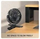 Вентилятор USB поративный аккумуляторный на прищепке, 12x11cm, вращ. 720град. 2.5W, 5V, 500mAh, type-c, black - изображение 8