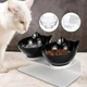 Миска для кота двойная с нескользящей наклонной подставкой из ABS пластика Feeding Bowl черная (FВ-26438) - изображение 10