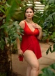 Купальник раздельный платья и плавки высокие Красный ODS 4XL 9018-798 - изображение 6