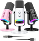 Mikrofon dynamiczny Fifine AM8W USB/XLR White (4820216974423) - obraz 4