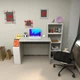 Компьютерный стол с полками из ДСП Morelli ST-0025 Ш 145/В 119/Г 51см белый /бетон - изображение 2