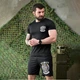 Тактичний комплект Valhalla Футболка + Шорти чорний розмір 3XL - зображення 4