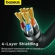 Сітковий кабель Baseus High Speed ​​CAT8 40Gigabit Ethernet Cable (Braided Cable) 3m Cluster Black [ID: 2595594225] - зображення 5