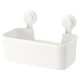 Полка для ванной прямая IKEA TISKEN пластиковая белая с вакуумными присосками, стеллаж в ванную ИКЕА ТІСКЕН - изображение 3