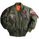 Куртка Alpha Industries MA-1 с нашивками YJM21001C1 Оливковый YXL - изображение 4