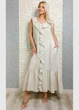 Сукня лляна максі А-силуету світло- бежева New Collection M-XL 29-1203 - зображення 2