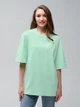 Футболка хлопковая оверсайз длинная женская Ray Oversize U0104 Unisex W 2XL-3XL Light green (Ray2000000035673) - изображение 1
