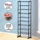 Полиця для взуття Amazing Shoe Rack на 30 пар 10 ярусів розбірна металева стійка-органайзер чорна - зображення 6