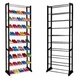 Полиця для взуття Amazing Shoe Rack на 30 пар 10 ярусів розбірна металева стійка-органайзер чорна - зображення 1