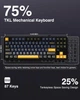 Клавіатура AULA F87 Black-Yellow Механічна Ігрова Бездротова - изображение 3