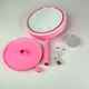 Настільне косметичне дзеркало Beauty Breeze Mirror з LED підсвічуванням, вентилятором і збільшенням 5х, кругле дзеркало для макіяжу з живленням від USB та додатковим збільшенням Рожеве LY-699-Pink - зображення 4