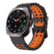 Перфорований ремінець broband Classic Color для Samsung Galaxy Watch Ultra – чорно-помаранчевий (силікон) - зображення 2