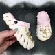 Крокси сабо детские для девочки Luke Line белые с розовым с джибитсами бижутерией 34/35р (22 см) 5866 - изображение 4