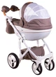 Коляска Adamex 2 в 1 Monte Deluxe Carbon Капучино-белый-рыжий D34 - зображення 4