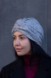 Шапка тюрбан теплая зимняя из ангоры D.Hats светло серого цвета - изображение 6