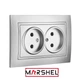 Розетка двухместная MARSHEL ELEGANT RS16-377 Silver - изображение 2
