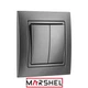 Вимикач двоклавішний MARSHEL ELEGANT VS10-200 Graffite - зображення 2