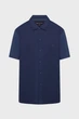 Чоловіча темно-синя сорочка WAFFLE PIQUE SS SHIRT Michael Kors L CS552K5H5J - зображення 2