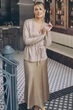 Шовкова коричнева спідниця міді XXL-3XL - зображення 1