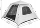 Namiot turystyczny ModernHome by Multistore samorozkładający kempingowy 4-osobowy iglo 1500 mm CT-006-BG (5905817006984) - obraz 3