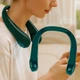 Вентилятор на шею беслопастный аккумуляторный Neck Fan, беспроводной персональный шейный вентилятор-охладитель с 3 режимами скоростей и USB зарядкой, портативный мини-вентилятор для охлаждения летом Зеленый VNX-55-Green - изображение 1