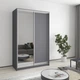 Шкаф-купе двухдверный MebelStar Стандарт AL ДСП/Зеркало 130x60x210 см Антрацит (MBS-2417) - изображение 1