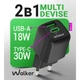 Мережевий зарядний пристрій WALKER WH-71 GAN 30W + Type-C to Type-C white - зображення 5
