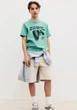 Зеленая летняя футболка для мальчиков h&m 8-10 лет 134-140 см - изображение 2