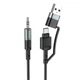 Кабель-перехідник Type-C+USB на 3,5 мм mini jack HOCO 2-in-1 Digital Audio Conversion Cable (1m, DAC). Black - зображення 1