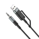 Кабель-перехідник Type-C+USB на 3,5 мм mini jack HOCO 2-in-1 Digital Audio Conversion Cable (1m, DAC). Black - зображення 4