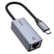 Зовнішня мережева карта Type-C на RJ45 LAN Hoco UA37 Ethernet Adapter (1000 Мбіт/с, 12 см). Gray - зображення 2