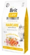Корм сухой Brit Care Cat Grain Free Haircare Healthy and Shiny Coat для взрослых кошек для шерсти лосось 7 кг - изображение 1