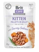 Корм влажный Brit Care Cat Pouch для котят филе с пикантным лососем в желе 85 г - изображение 1