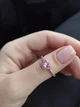 Набір прикрас кольє і каблучка 17 мм "Рожевий топаз серце" стиль Pandora з цирконами в оправі срібло з позолотою Xuping Jewelry в оксамитовій коробочці (16190 +16192) - зображення 8