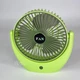 Настольный портативный вентилятор Fan Portable, беспроводной аккумуляторный охладитель воздуха, компактный вентилятор для дома, работы и путешествий, тихий вентилятор с регулировкой скорости, Салатовый LY-853-LightGreen - изображение 2