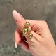 Каблучка металева LUX Big balls Gold (регульований розмір) - зображення 1