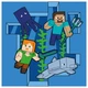 Набор для творчества Santi Картина по номерам Minecraft "Майнкрафт - Стив и Алекс в подводном мире" 25х25 см набор акриловых красок + 2 кисти (955475) - изображение 1