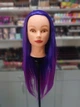 Голова учебная цветная с искусственными волосами GLV-ET, Light purple-dark purple-light blue-dark blue - изображение 2