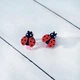 Детские серьги клипсы Божья коровка (принт k_014) - изображение 1