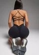 Женские шорты для фитнеса с высокой талией и V-образной посадкой сзади с Push-Up эффектом L черные (70165) - изображение 5