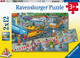 Puzzle Ravensburger Plac budowy drogowej 2x12 szt (10105635) (4005556056354) - obraz 1