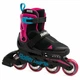 Ролики дитячі Rollerblade Microblade Free G 36-40.5 р Чорно-рожеві з блакитним - изображение 1