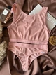 Комплект топ без поролона + трусики стринги 513 Vanilya Secret пудровый M/L - изображение 2