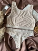 Комплект топ без поролона + трусики стринги 513 Vanilya Secret капучино M/L - изображение 2