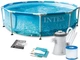 Бассейн каркасный круглый Intex 305х76 см с фильтром насосом Metal Frame Pool Морской принт (28208) - изображение 1