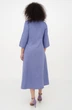 Лляна міді сукня для великих фігур зі складками однотонна Індіра (Plus size). Блакитний, р.58, код 0456/58/78 - изображение 3