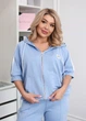 Спортивный костюм женский с лампасами 694743 Голубой 54-56 - изображение 2