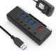 USB хаб RSHTECH RSH-A35 USB 3.0 5 портів з блоком живлення hub концентратор - зображення 1